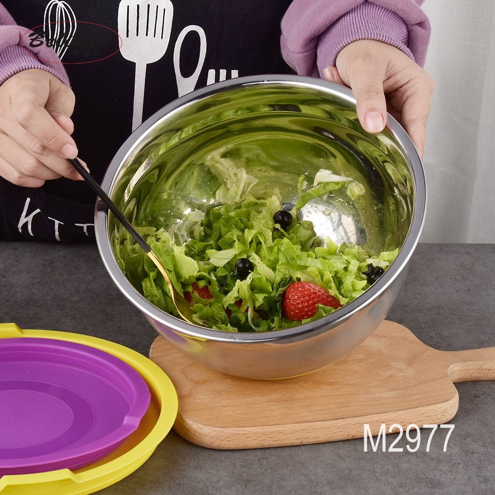 Housewares Baking Salad Metal Stainless Steel Mixing Bowl with Cover